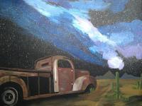 Scenes - Old Pickup In The Desert - Acrylic